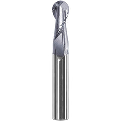 Ball End Mill: 0.0787″ Dia, 0.2756″ LOC, 2 Flute, Solid Carbide AlTiN Coated