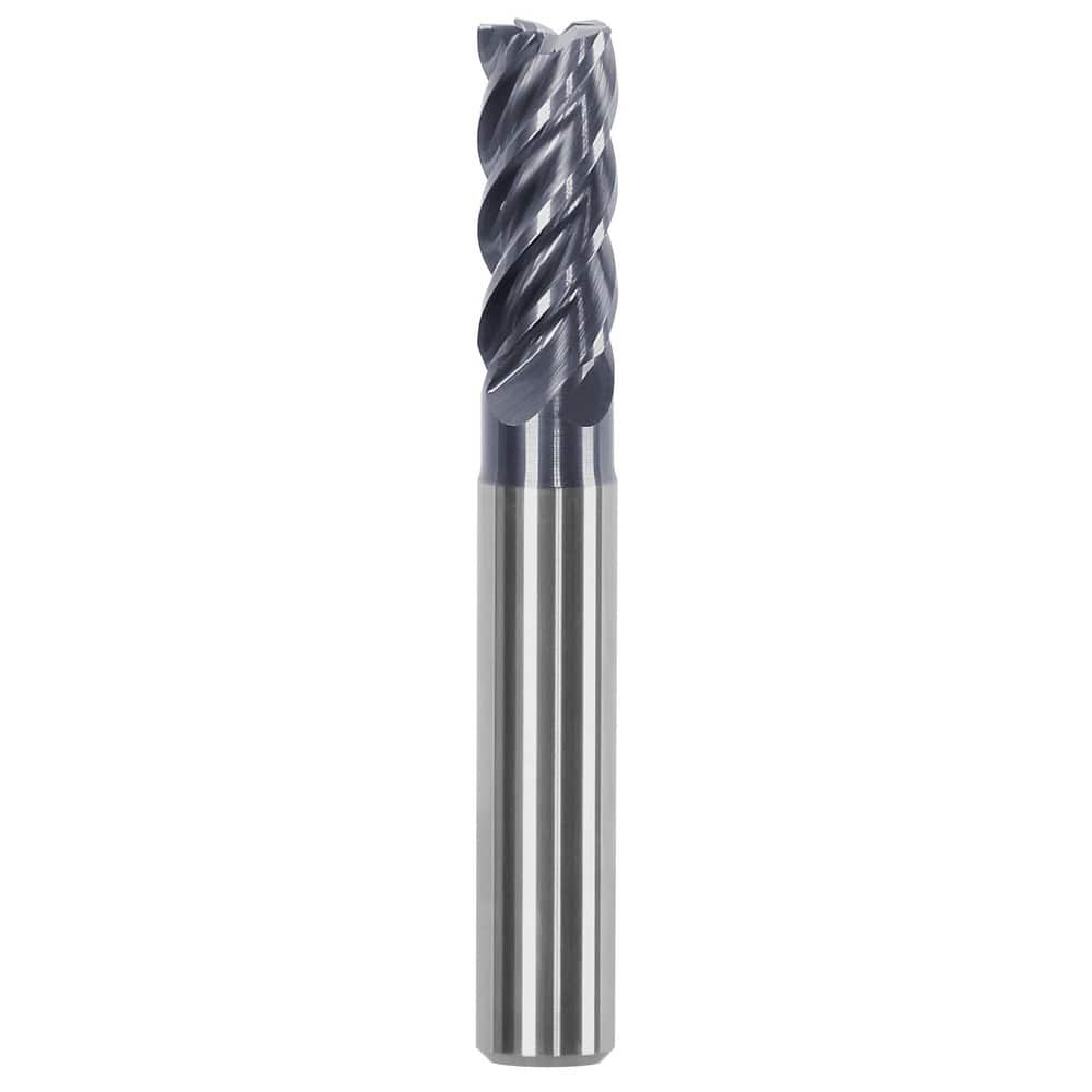 Corner Chamfer End Mill: 1.2598″ Dia, 1.9685″ LOC, 5 Flute, 0.0276″ Chamfer Width, Solid Carbide 5.12 mm OAL, AlTiN Coated