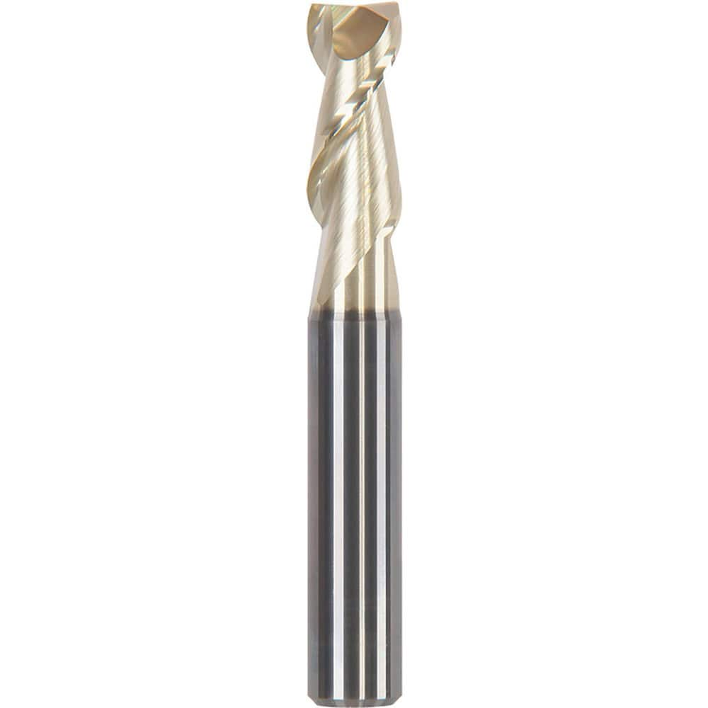 Corner Chamfer End Mill: 0.4724″ Dia, 1.0236″ LOC, 2 Flute, 0.0047″ Chamfer Width, Solid Carbide 3.31 mm OAL, ZrN Coated, Centercutting