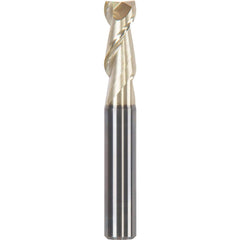 Corner Chamfer End Mill: 0.7087″ Dia, 1.2598″ LOC, 2 Flute, 0.0071″ Chamfer Width, Solid Carbide 3.66 mm OAL, ZrN Coated, Centercutting