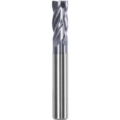 Corner Chamfer End Mill: 0.6299″ Dia, 1.2598″ LOC, 4 Flute, 0.0126″ Chamfer Width, Solid Carbide 3.66 mm OAL, AlTiN Coated, Centercutting