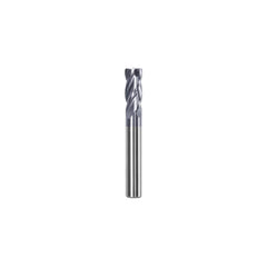 Corner Radius End Mill: 1/4″ Dia, 3/4″ LOC, 0.01″ Radius, 4 Flutes, Solid Carbide 2-1/2″ OAL, 1/4″ Shank Dia, Helix, AlTiN Coated, Centercutting