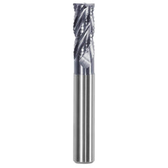 Corner Chamfer End Mill: 0.2362″ Dia, 0.5118″ LOC, 4 Flute, 0.0079″ Chamfer Width, Solid Carbide 2.28 mm OAL, AlTiN Coated, Centercutting