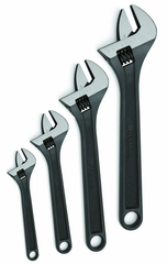 4 Piece Black Adjustable Wrench Set - Makers Industrial Supply