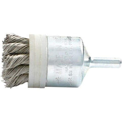 Brush Research Mfg. - 1.13" Brush Diam, Knotted, End Brush - 1/4" Diam Steel Shank, 20,000 Max RPM - Makers Industrial Supply