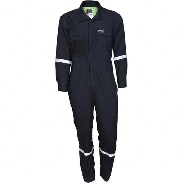 MCR Safety - Size 44 Regular Navy ASTM F1506 8.9 Cal/Cm2 CAT2 NFPA 2112 UL Certified NFPA 70E Flame Resistant/Retardant Coveralls - Makers Industrial Supply