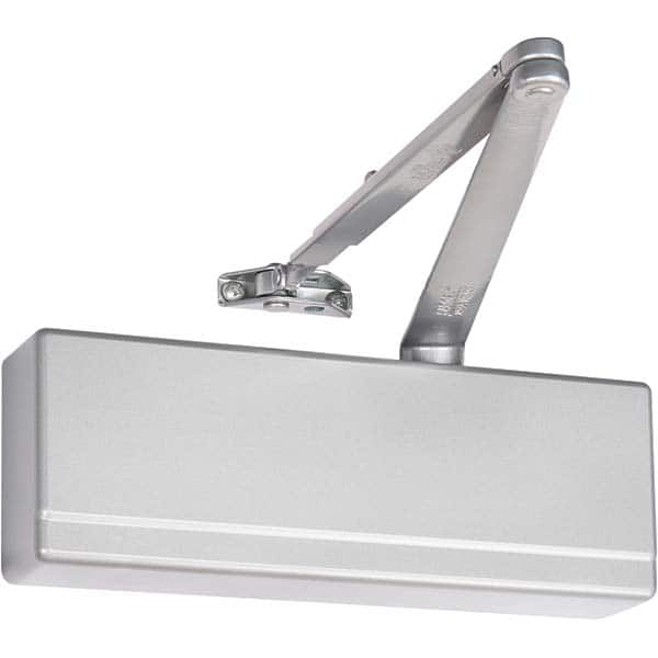 Door Damper: 11.8″ Closer Body Length Aluminum Enamel Finish, Non-Handed