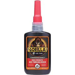 GorillaPro - 50 mL Bottle, Red, High Strength Threadlocker - Makers Industrial Supply