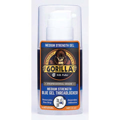 GorillaPro - 35 mL Pump Bottle, Blue Gel, Medium Strength Threadlocker - Makers Industrial Supply