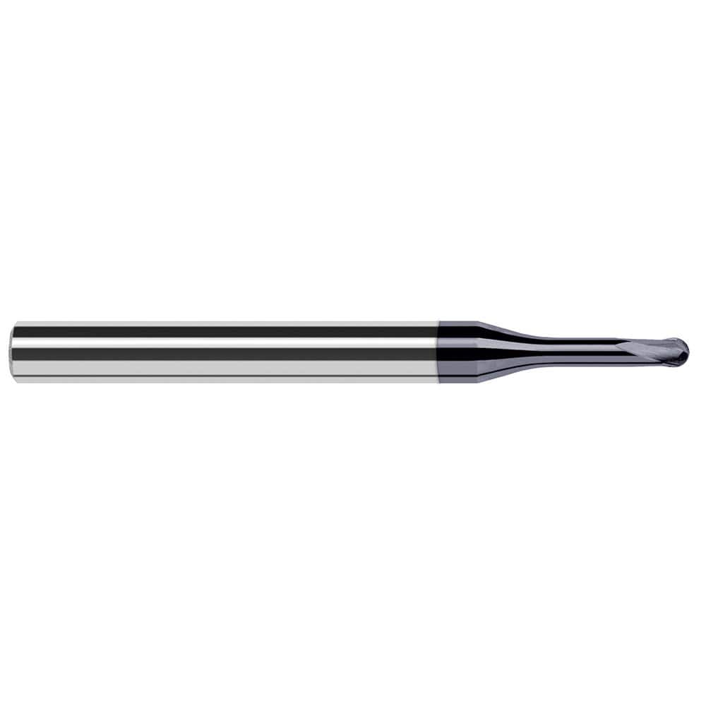 Harvey Tool - Ball End Mills; Mill Diameter (Inch): 3/16 ; Mill Diameter (Decimal Inch): 0.1875 ; Number of Flutes: 3 ; Length of Cut (Decimal Inch): 0.1500 ; Material: Solid Carbide ; Overall Length (Inch): 2-1/2 - Exact Industrial Supply