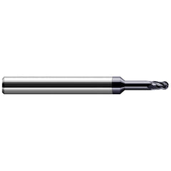 Harvey Tool - Ball End Mills; Mill Diameter (Inch): 1/64 ; Mill Diameter (Decimal Inch): 0.0150 ; Number of Flutes: 4 ; Length of Cut (Decimal Inch): 0.0220 ; Material: Solid Carbide ; Overall Length (Inch): 2-1/2 - Exact Industrial Supply