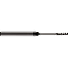 Harvey Tool - 0.09" Diam, 3/4" LOC, 3 Flute Solid Carbide Ball End Mill - Exact Industrial Supply