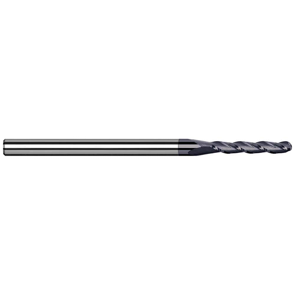 Harvey Tool - Ball End Mills; Mill Diameter (Decimal Inch): 0.0400 ; Number of Flutes: 3 ; Length of Cut (Inch): 13/64 ; Length of Cut (Decimal Inch): 0.2030 ; Material: Solid Carbide ; Overall Length (Inch): 2-1/2 - Exact Industrial Supply