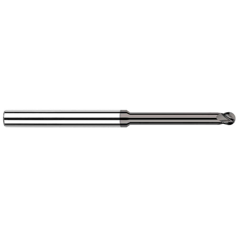 Harvey Tool - Ball End Mills; Mill Diameter (mm): 1.00 ; Mill Diameter (Decimal Inch): 0.0390 ; Number of Flutes: 4 ; Length of Cut (mm): 1.5000 ; Length of Cut (Decimal Inch): 0.0590 ; Material: Solid Carbide - Exact Industrial Supply