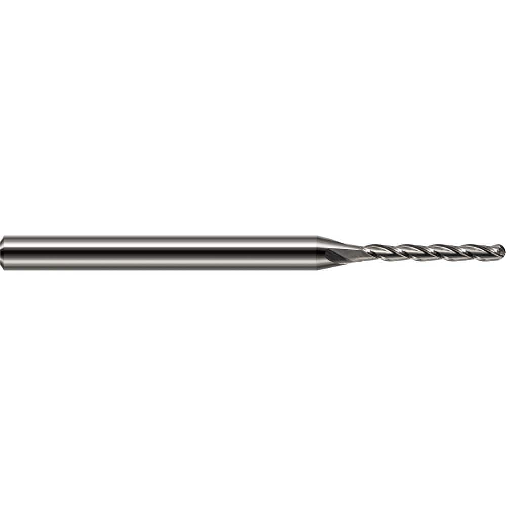 Harvey Tool - 1/64", 7/64" LOC, 1/8" Shank Diam, 3 Flute Solid Carbide Ball End Mill - Exact Industrial Supply