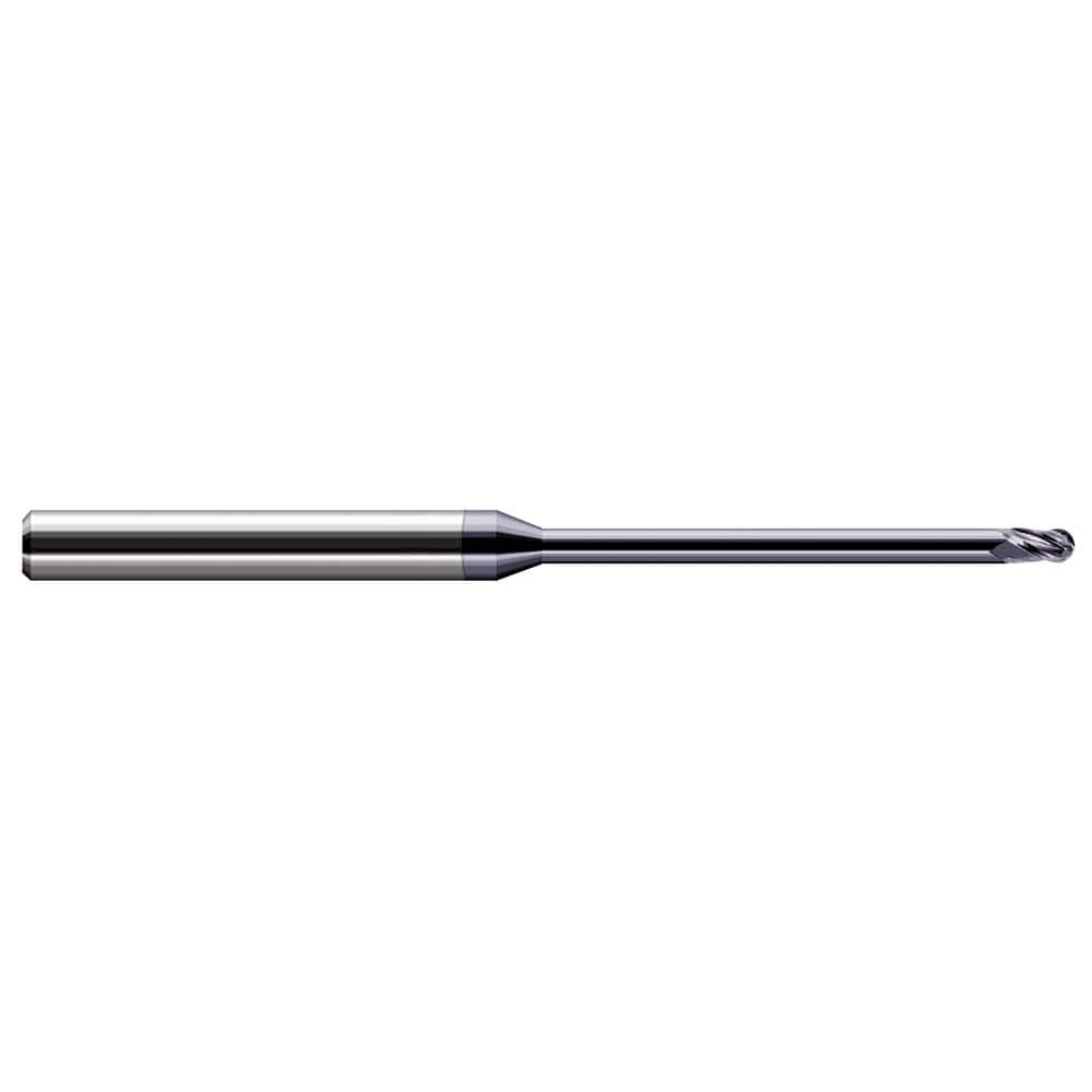 Harvey Tool - 0.045" Diam, 1.7mm LOC, 3 Flute Solid Carbide Ball End Mill - Exact Industrial Supply