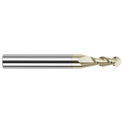 Harvey Tool - 3/16" Diam, 5/8" LOC, 2 Flute Solid Carbide Ball End Mill - Exact Industrial Supply