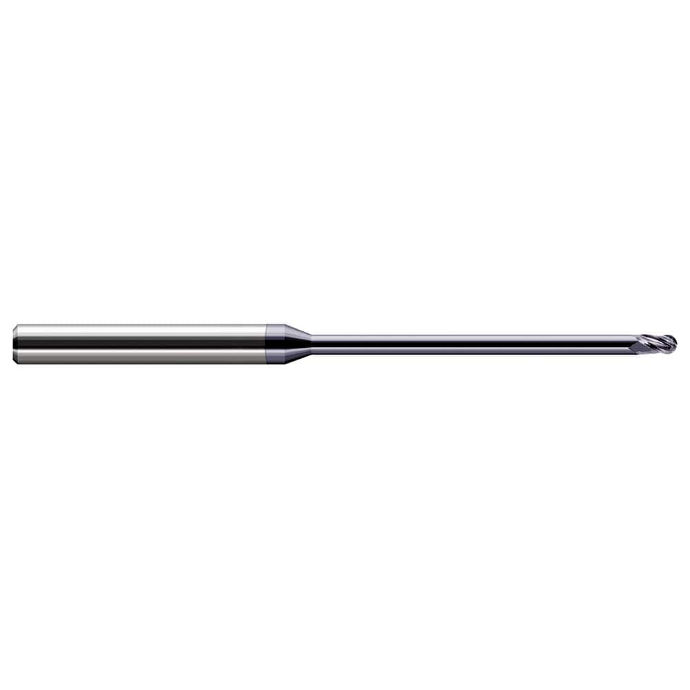 Harvey Tool - Ball End Mills; Mill Diameter (Inch): 1/16 ; Mill Diameter (Decimal Inch): 0.0620 ; Number of Flutes: 3 ; Length of Cut (Inch): 3/32 ; Length of Cut (Decimal Inch): 0.0930 ; Material: Solid Carbide - Exact Industrial Supply