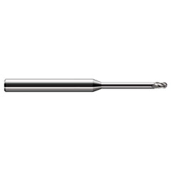 Harvey Tool - Ball End Mills; Mill Diameter (Decimal Inch): 0.0100 ; Number of Flutes: 3 ; Length of Cut (Inch): 1/64 ; Length of Cut (Decimal Inch): 0.0150 ; Material: Solid Carbide ; Overall Length (Inch): 2-1/2 - Exact Industrial Supply