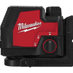 Milwaukee Tool - Laser Levels; Level Type: Cross Line Level ; Maximum Measuring Range (Feet): 100 ; Number of Beams: 2 ; Beam Color: Green ; Accuracy: 0.125" ; Description: The MILWAUKEE? USB Rechargeable Green Cross Line Laser offers 8+ hours of runtime - Exact Industrial Supply