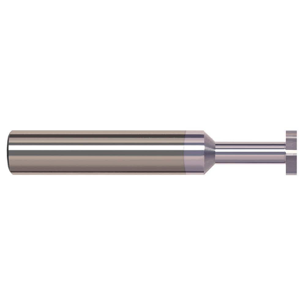 Woodruff Keyseat Cutter: 0.187″ Cut Dia, 0.125″ Cut Width, 3/16″ Shank Dia, Straight Tooth 2″ OAL, 4 Teeth, Solid Carbide, TiB2 Finish