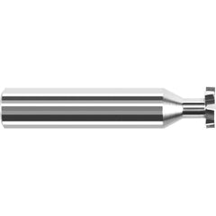 Harvey Tool - ANSI 404 (Old Std # 3) 1/2" Cut Diam, 1/8" Cut Width, 1/2" Shank, Staggered-Tooth Woodruff Keyseat Cutter - Exact Industrial Supply