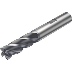 Corner Chamfer End Mill: 0.394″ Dia, 4 Flute, Solid Carbide 72 mm OAL, 10 mm Shank Dia, 42 ° Helix, AlCrN Coated, Centercutting