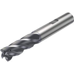 Corner Radius End Mill: 0.472″ Dia, 0.02″ Radius, 4 Flutes, Solid Carbide 38 ° Helix, AlTiN Coated, Corner Radius End, Centercutting, Series CoroMill Plura