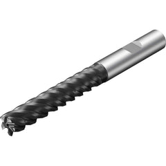 Corner Radius End Mill: 0.394″ Dia, 0.039″ Radius, 5 Flutes, Solid Carbide 42 ° Helix, TiAlSiN Coated, Corner Radius End, Series CoroMill Plura