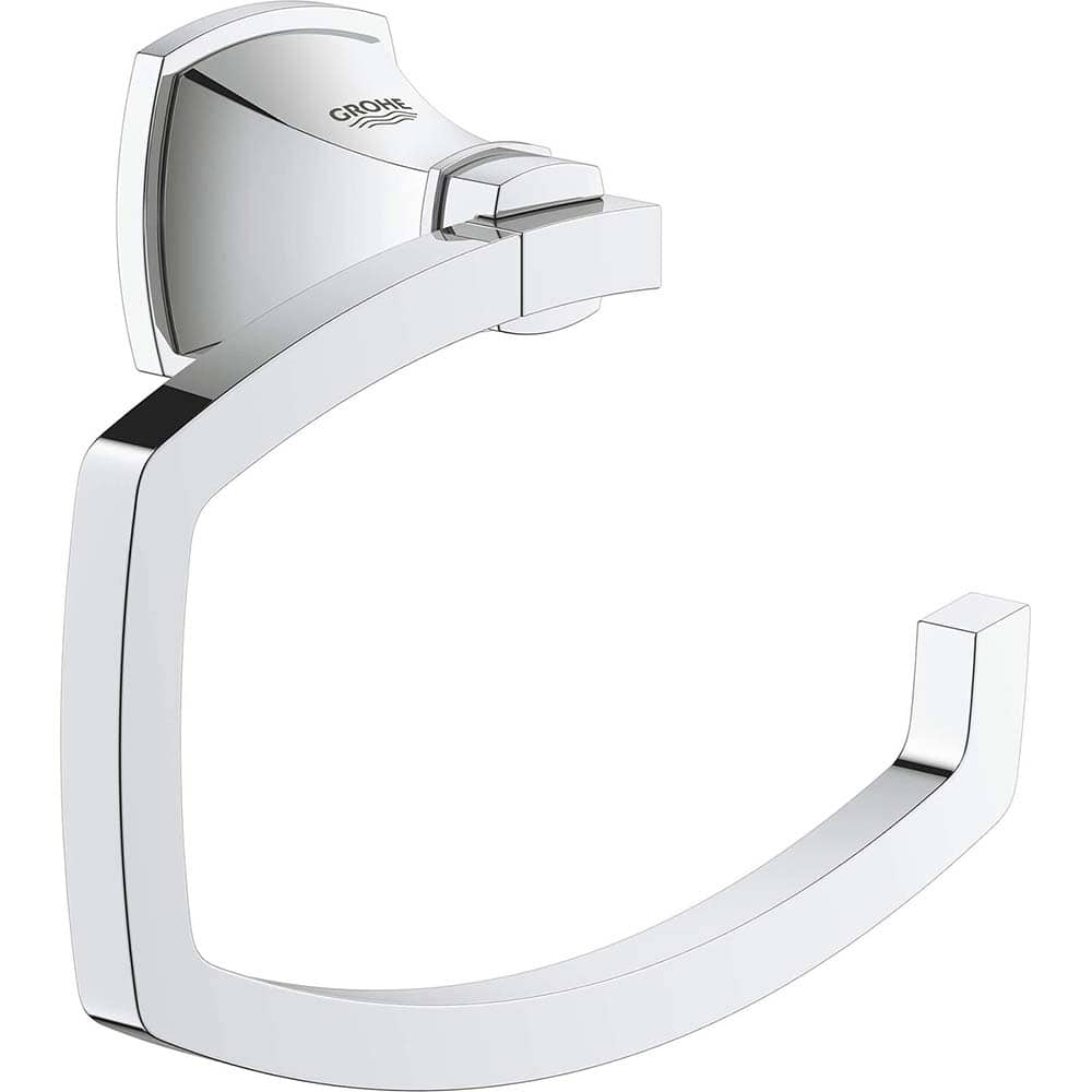 Grohe - Washroom Shelves, Soap Dishes & Towel Holders; Type: Toilet Paper Holder ; Material: Metal ; Length (Inch): 6.125 ; Width (Inch): 1.75 ; Depth (Inch): 2.28 ; Finish/Coating: Chrome - Exact Industrial Supply