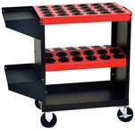 Tool Storage Cart - Holds 36 Pcs. 50 Taper - Black/Red - Makers Industrial Supply