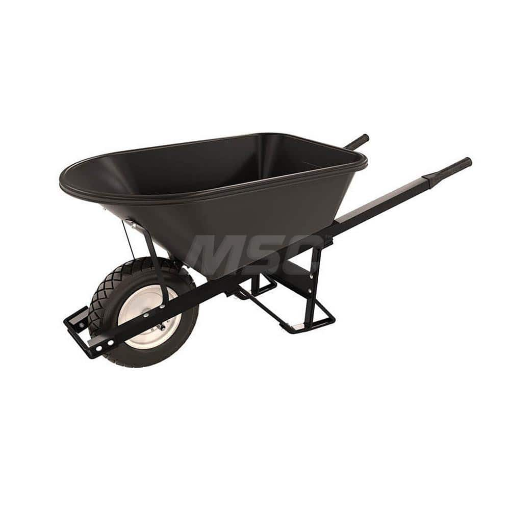 Wheelbarrows; Volume Capacity: 5.8; Load Capacity: 250; Wheel Type: Flat-Free Wheel; Wheel Material: Rubber; Tray Material: Polyethylene; Handle Material: Steel; Capacity (Lb.): 5.8