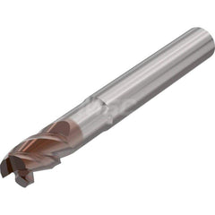 Corner Radius End Mill: 0.3″ Radius, 3 Flutes, Solid Carbide Helix, HXT Coated, Centercutting, Series JHP751