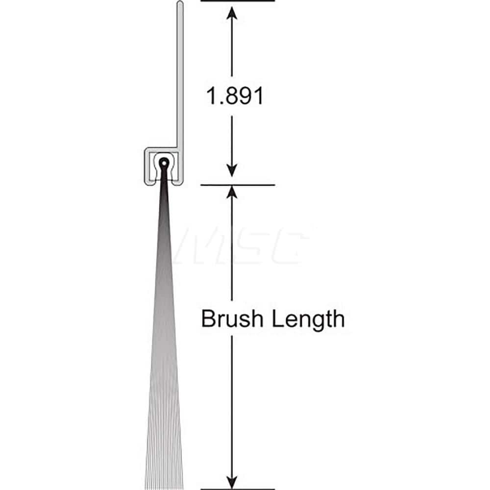 Sweeps & Seals; Product Type: Garage & Dock Door Sweep with Weather Seal; Flange Material: Anodized Aluminum; Overall Height: 3.5; Bristle Length: 1.5; Flange Width: 2.0000; Bristle Material: Nylon; Overall Length (Inch): 7.83; Length (Inch): 7.83; Overal