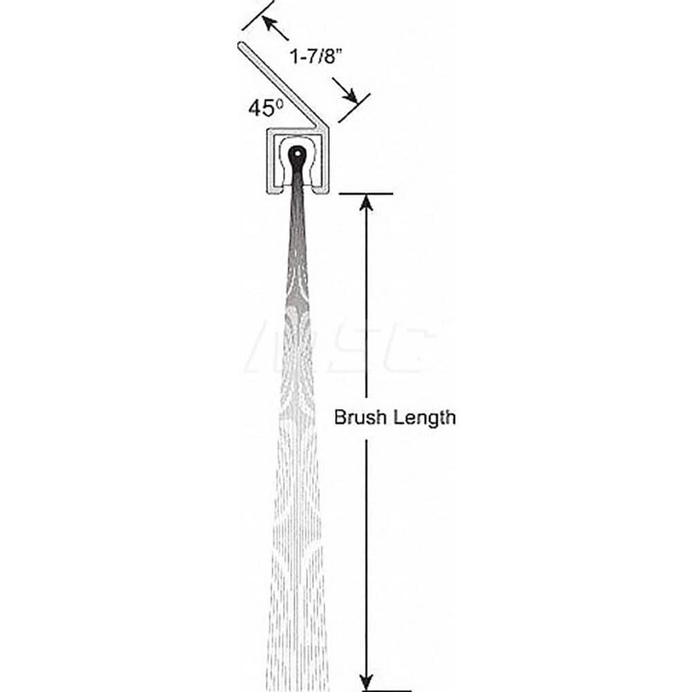 Sweeps & Seals; Product Type: Garage & Dock Door Sweep with Weather Seal; Flange Material: Anodized Aluminum; Overall Height: 2.875; Bristle Length: 1; Flange Width: 1.8750; Bristle Material: Nylon; Overall Length (Inch): 7.83; Length (Inch): 7.83; Overal