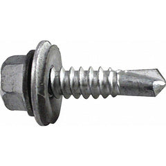 Garage Door Hardware; Type: Galvanized Hinge Screw, Self-Drilling; For Use With: Commercial Doors; Overhead Door; Residential Door; Material: Steel; Hardware Diameter: .625; Overall Length: 1.00; Finish/Coating: Galvanized; Length (Inch): 1.00; For Use Wi