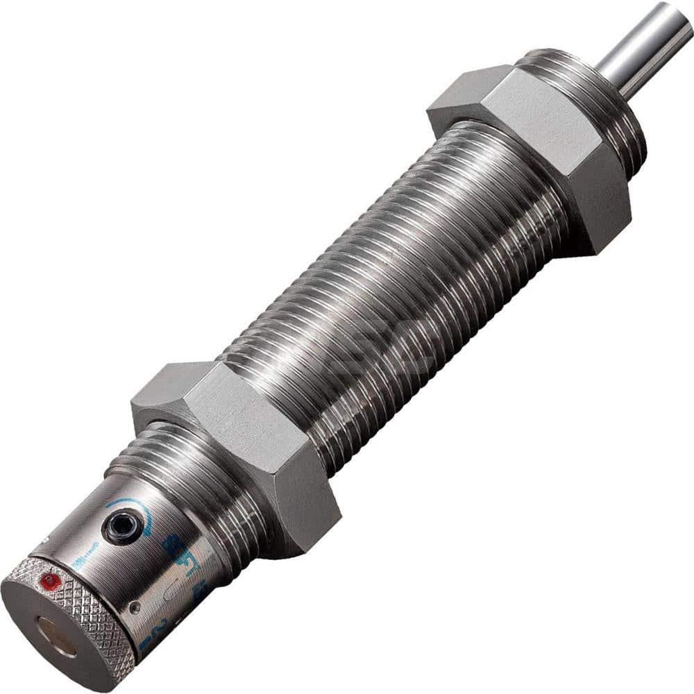 Standard-Duty Shock Absorber: 8 mm Rod Dia, 37 mm OD, 30 mm Stroke, M25 x 1.5 Thread 168 mm OAL, 33.2 lb Force