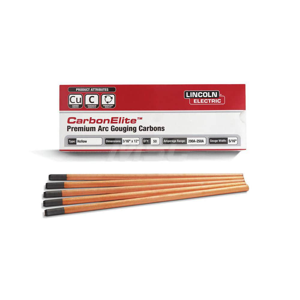 Stick Welding Electrode: 3/16″ Dia, 12″ Long, Synthetic Graphite