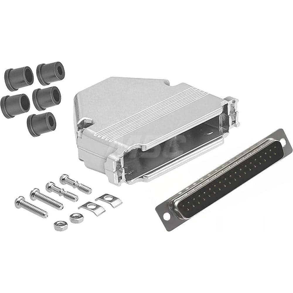 Male D-Sub RS-232 Serial DB37 Adapter Zinc Housing, Nickel-Plated, For Data Networks, Serial Data Transmission Device Management & Instrument Control