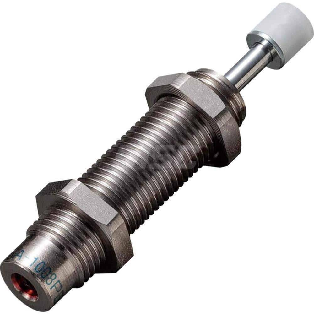 Standard-Duty Shock Absorber: 3 mm Rod Dia, 15 mm OD, 8 mm Stroke, M10 x 1 Thread 53 mm OAL, 5.88 lb Force