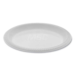 Plate & Tray: 8.88″ Dia, Foam, White, Solid