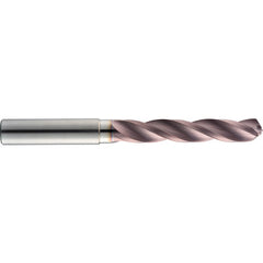 6 mm Dia. × 6 mm Shank × 44 mm Flute Length × 82 mm OAL, 5xD, 124°, TM, 3 Flute, Coolant Thru, Round Solid Carbide Drill - Exact Industrial Supply