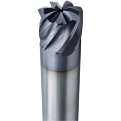 Corner Radius End Mill Head: 3/8″ Dia, 5 Flutes Solid Carbide, AlTiN Coated, Series 2053