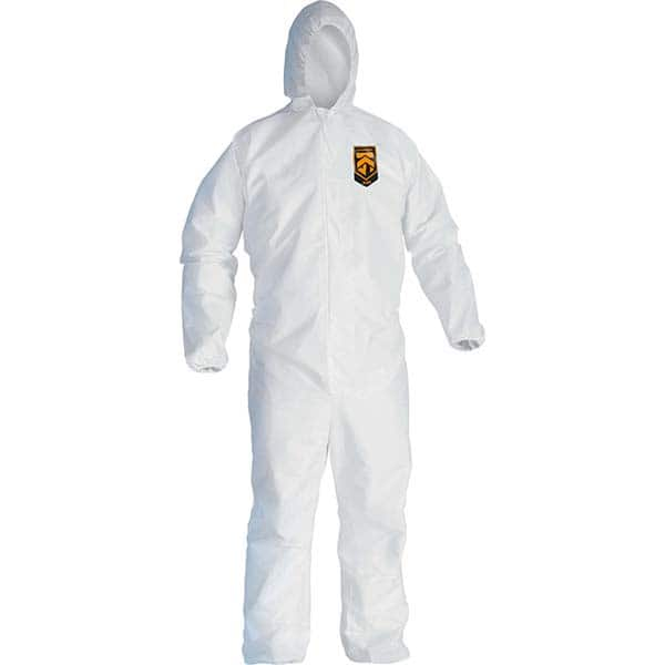 KleenGuard - Disposable & Chemical Resistant Coveralls; Garment Style: Coveralls ; Garment Type: General Purpose ; Material: Microporoous Film Laminate ; Size: XX-Large ; Color: White ; Material: Microporous - Exact Industrial Supply