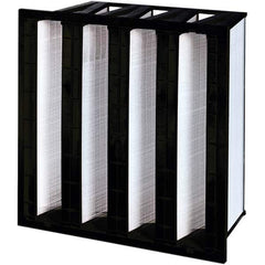 Pleated Air Filter: 20 x 24 x 12″, MERV 11, V-Bank Mini-Pleat Microfiberglass, Plastic Frame, 2,083 CFM