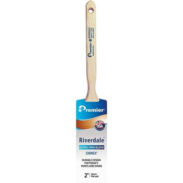 Premier Paint Roller - 2" Tapered Nylon Sash Brush - 2-11/16" Bristle Length, 7" Wood Sash Handle - Makers Industrial Supply