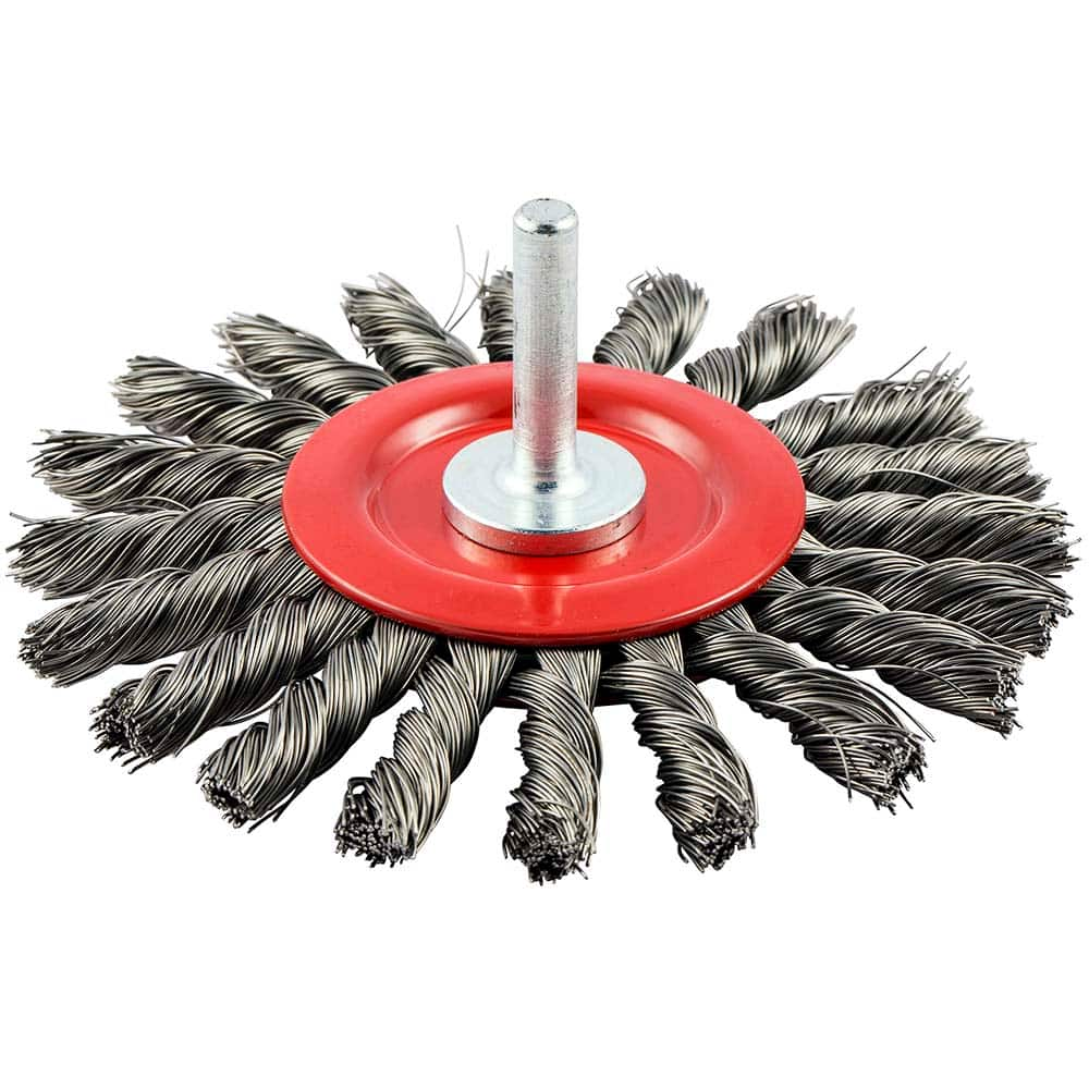 Norton - 4" OD, Standard Twist Knot Carbon Wheel Brush - Makers Industrial Supply