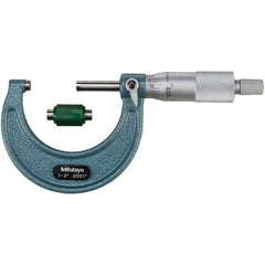 Mitutoyo - Mechanical Outside Micrometers Minimum Measurement (Decimal Inch): 1.0000 Maximum Measurement (Decimal Inch): 2.0000 - Makers Industrial Supply