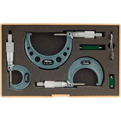 Mitutoyo - Mechanical Outside Micrometer Sets Minimum Measurement (Inch): 0 Maximum Measurement (Inch): 3 - Makers Industrial Supply