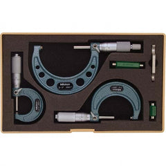 Mitutoyo - Mechanical Outside Micrometer Sets Minimum Measurement (Inch): 0 Maximum Measurement (Inch): 3 - Makers Industrial Supply